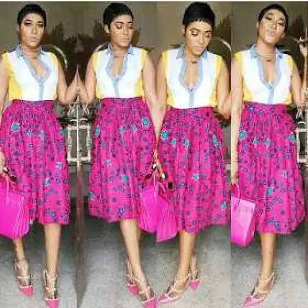 Actress Rukky Sanda Puts Clevage On Display In Sexy Ankara Print